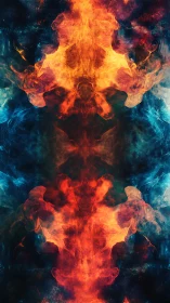 Symmetrical Fire and Ice Abstract Composition