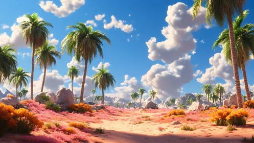 Desert Oasis Under Endless Skies.