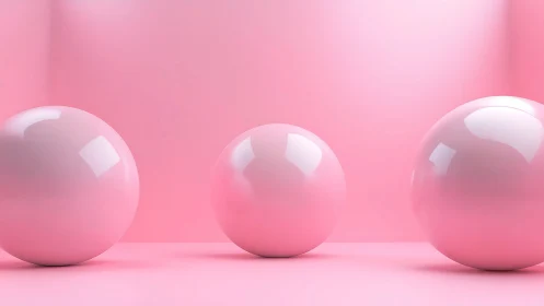 Glossy pink spheres align in minimal studio light.