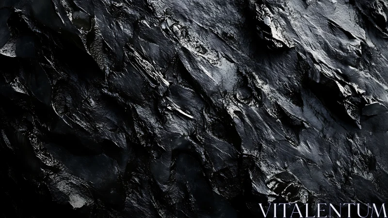 Gleaming black rock textures capture dramatic surface detail.