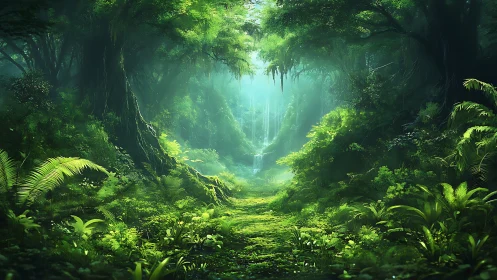 Emerald Cathedral of Light: A Verdant Woodland Sanctuary.