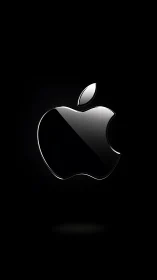 Luminous Apple Icon Glows Against Midnight Void