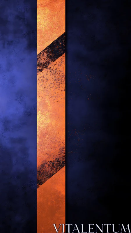 Copper faultline slices boldly through midnight indigo haze