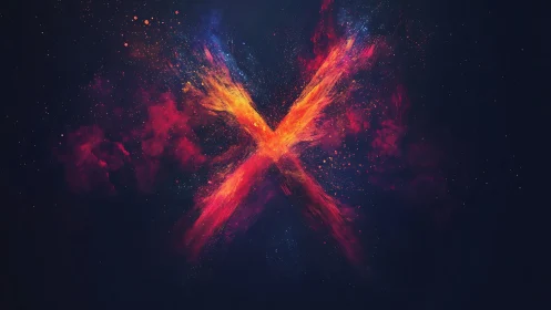 Solar flare crossroads igniting a cosmic painted X.