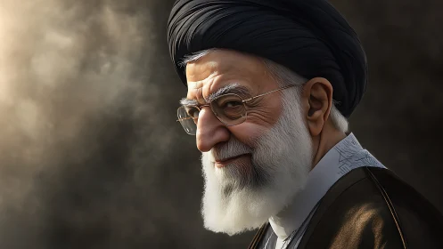 Gentle elder in traditional turban shares a quiet, knowing smile