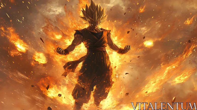 Storm-born warrior ignites the sky in molten golden fury