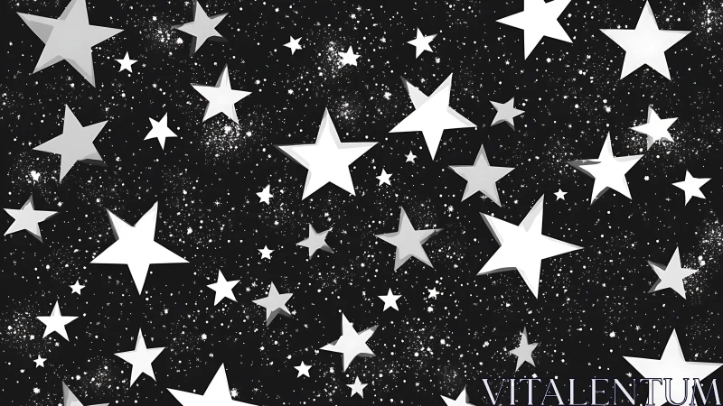 Monochrome five-point starfield pattern on deep black sky