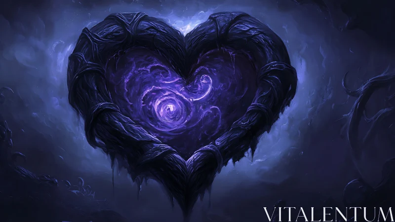 Heart-shaped dark matter structure with purple luminescence.