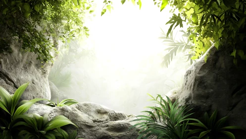 Stone Canyon Reveals Its Verdant Secrets Through Golden Sunlight