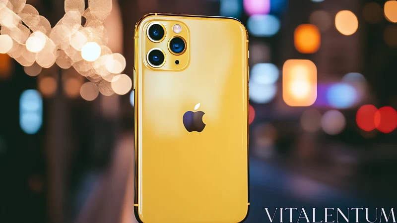 Gold iPhone 11 Pro Max with triple camera system.