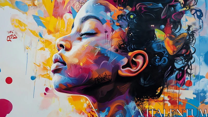 Dreamy portrait bathed in joyful splashes of color and light.