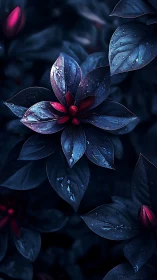 Twilight Blooms with Jeweled Petals and Glowing Heart.