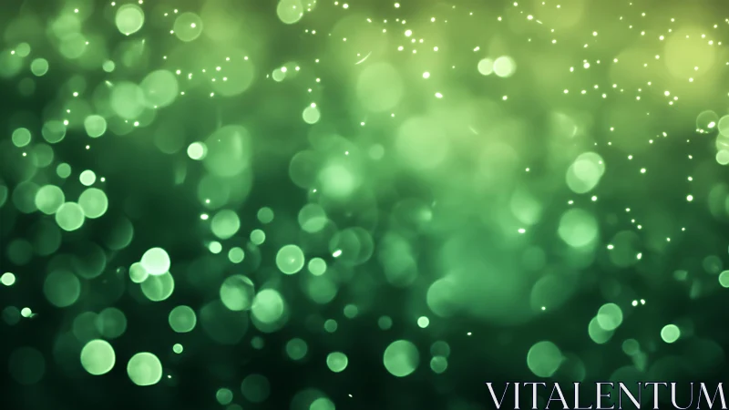 Soft Green Bokeh Light Background with Dreamy Abstract Style.