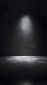 Isolated spotlight over empty dark concrete floor scene.