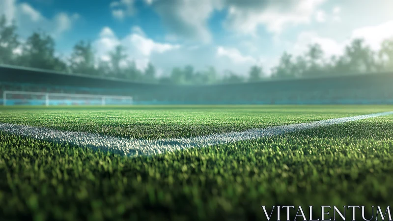 Low-angle stadium turf study isolates corner pitch geometry