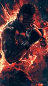 Inferno-Wreathed Boxer: Dynamic Combat Intensity Against Flame Engulfment