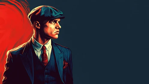 Sharp-suited street tactician studies trouble offscreen