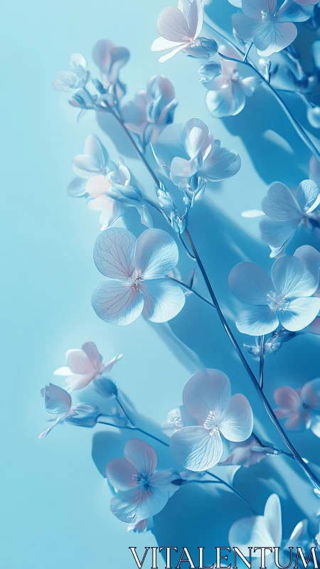 Delicate Blue Orchid Petals Dancing in Ethereal Soft Light