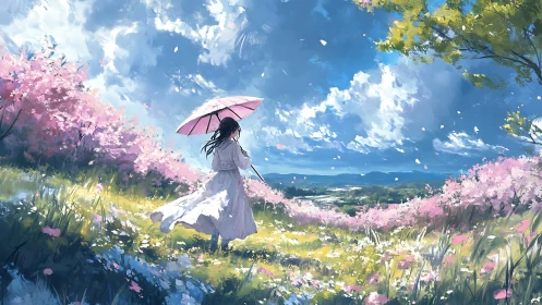 Soft spring winds welcome a quiet walk under pink blossoms