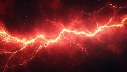 Luminous branching electrical discharge propagating across dark background