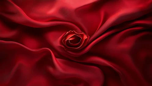 Crimson Rose in Silk: Romantic Luxury Textured Floral