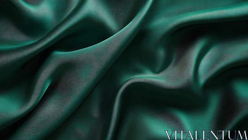 Emerald satin folds shimmer with luxurious, fluid movement.