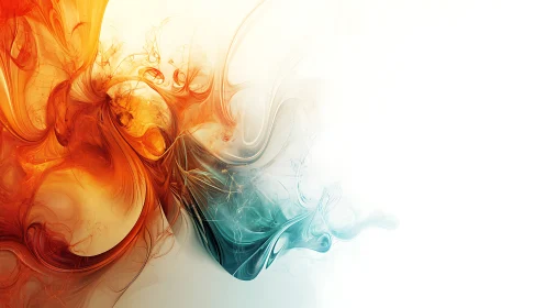 Ember and Tide Collide in a Luminous Abstract Drift.