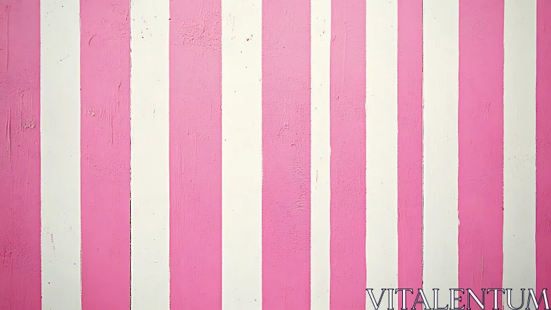 Vertical pink and white stripes create playful minimal wall