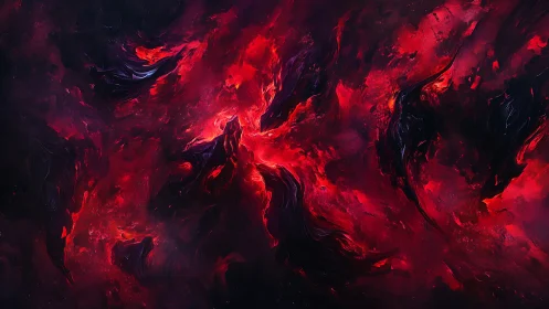 Digital painting of crimson nebula vortex with dynamic contrast.