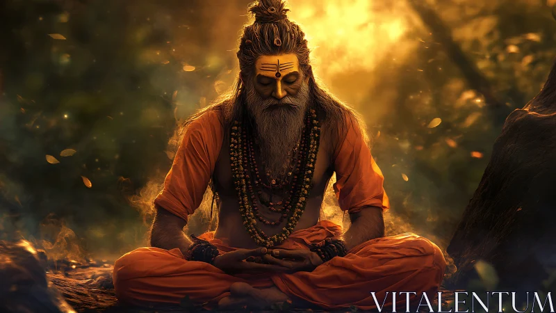 Golden forest meditation welcomes quiet reflection