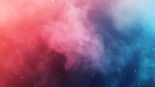 Colorful cosmic nebula drifts through a dreamy starfield.