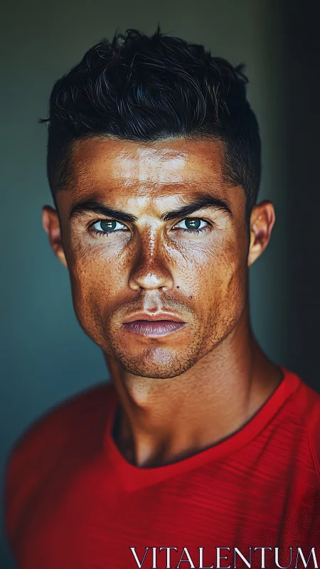 Steel-eyed athlete framed in cinematic close-up intensity.