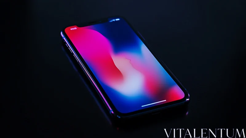 Premium Smartphone Display: Neon Gradient Illumination Study.