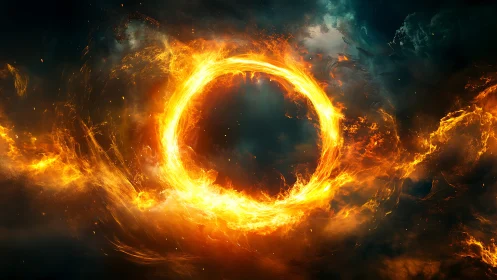 Incandescent Ring Vortex: Dimensional Fire Portal.