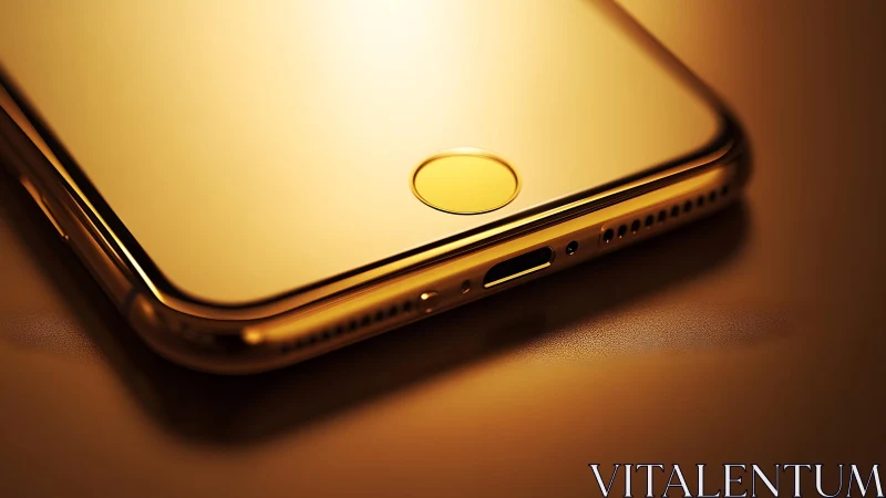 Luxurious gold smartphone close-up with sleek modern design.
