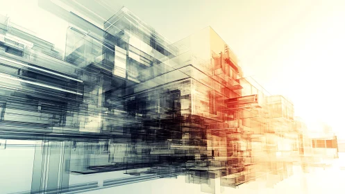 Layered Architectural Rendering with Translucent Building Facades