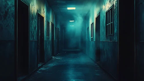 Midnight mist wandering through a forgotten hallway.