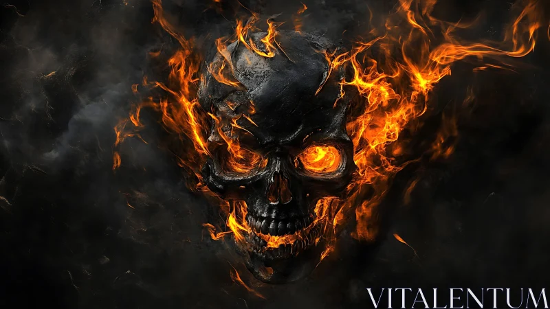 Infernal iron skull smiles while wildfire thoughts ignite