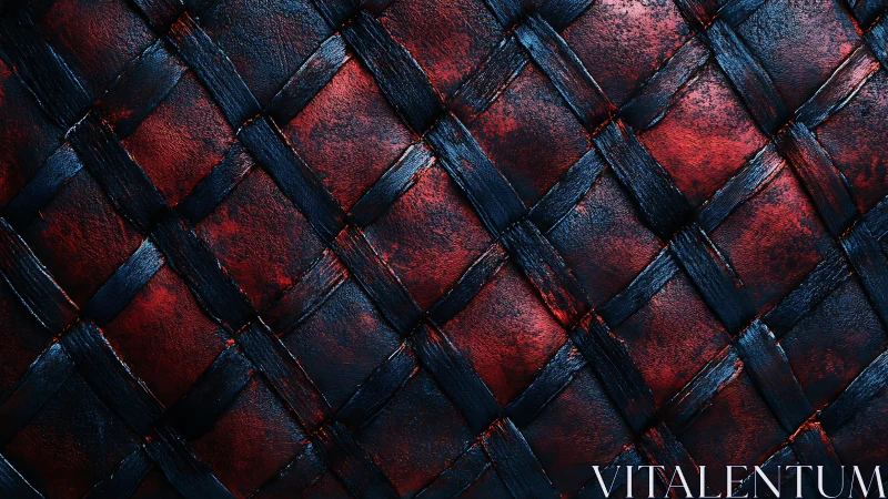 Dark red and black woven leather texture, abstract modern style.