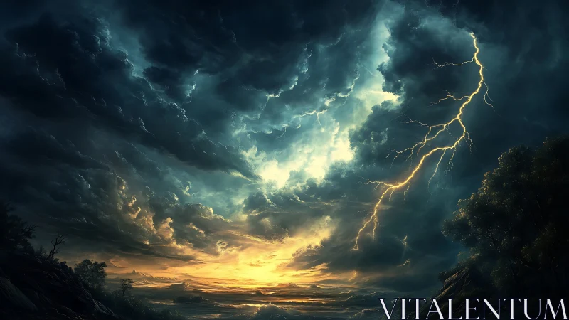 Stormlit sunset sky welcoming the last light of day.