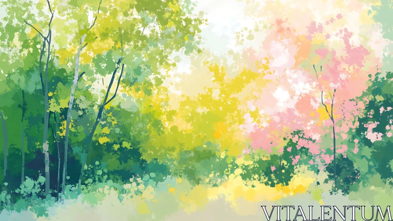 Enchanted Forest in Bloom: Where Nature Dances in Soft Light.