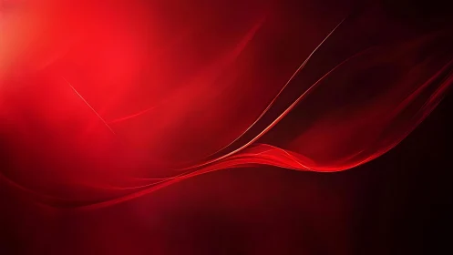 Abstract red flowing waves with soft gradients and modern style.
