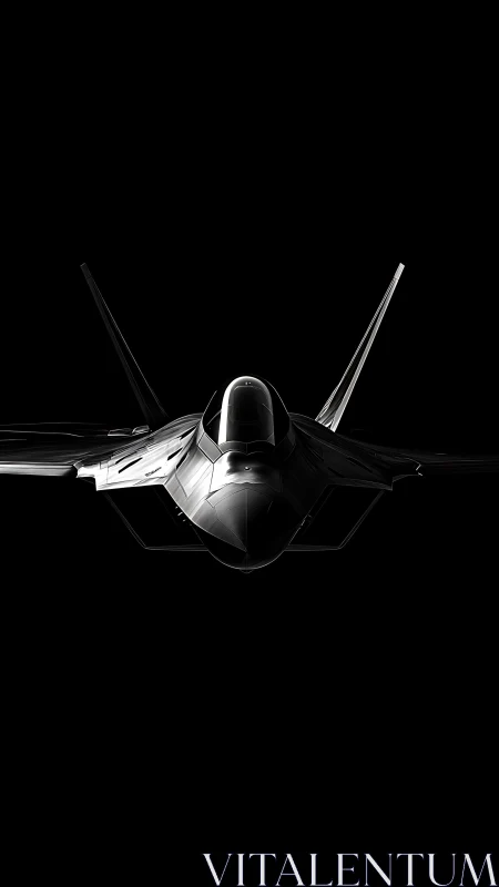Stealth fighter jet emerges from darkness in dramatic view