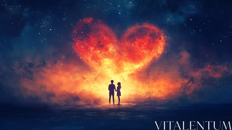 Two Hearts Dancing Through Cosmic Fire.