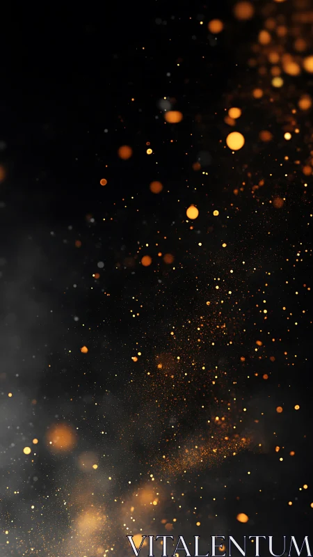 Golden sparks drift gently across a deep night backdrop