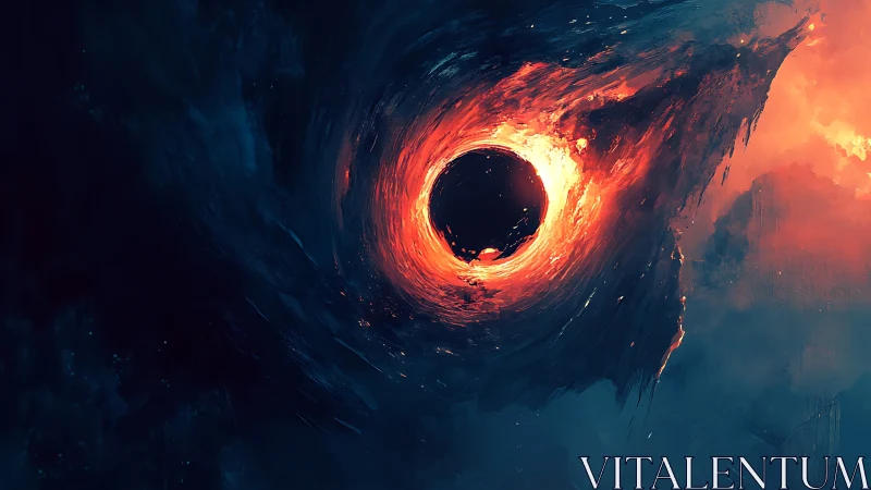 Luminous circular void amid dark abstract sky structure.