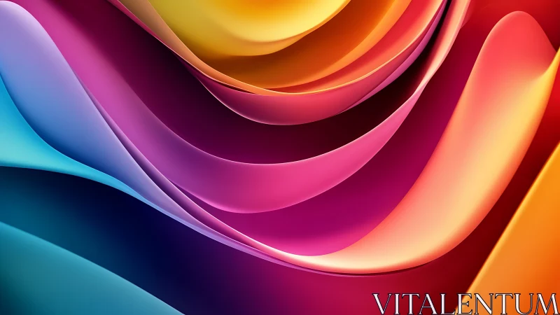 Velvet ribbons of color curling into a radiant dreamscape.