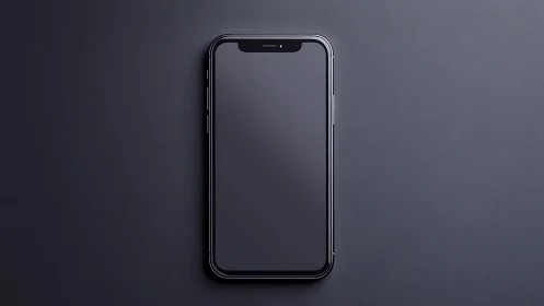 Smartphone with notch display on neutral surface.
