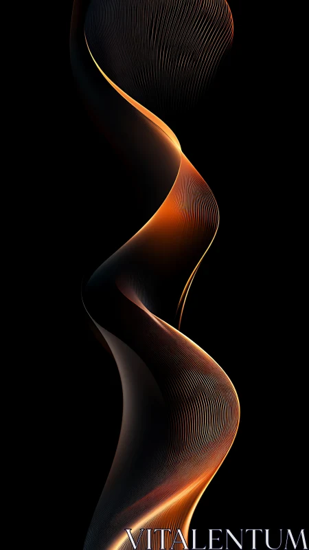 Luminous copper ribbon wave with fine linear striations.