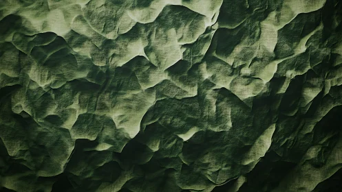 Soft green crumpled folds inviting quiet, tactile wonder.